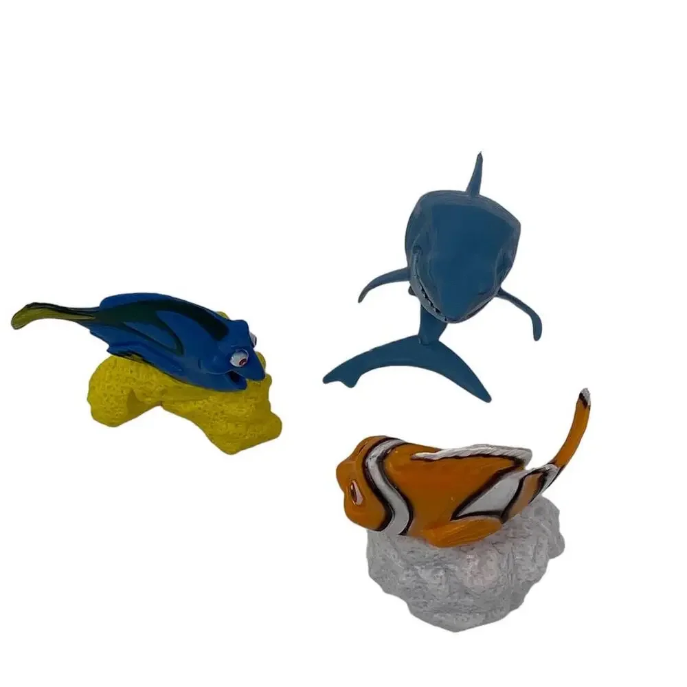 Disney Pixar Finding‎ Nemo Lot Of 3 Toy Figurines Cake Toppers Nemo Bruce & Dory